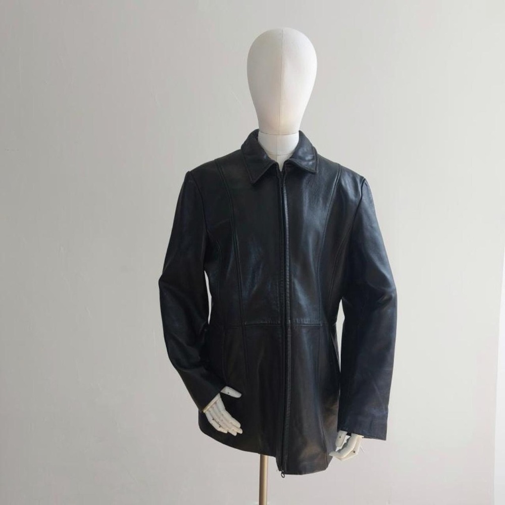 Black Danier Leather Jacket‎ Size Large